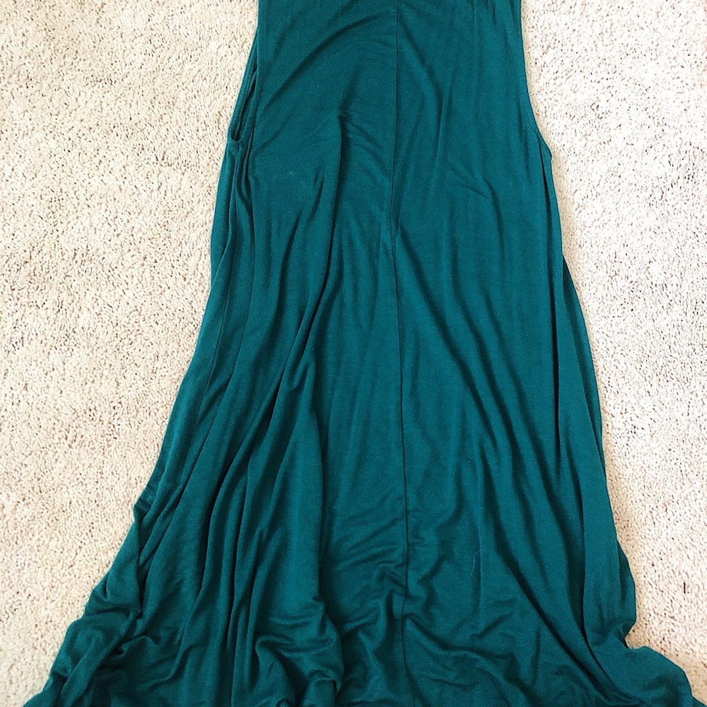 emerald green LA Hearts dress.